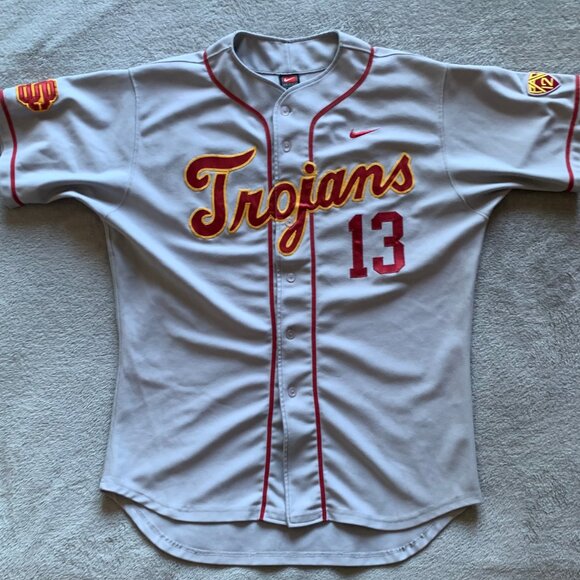 Game Worn/Player-Issued Nike USC Trojans Button-Up Baseball Jersey. XL. - Picture 2 of 13